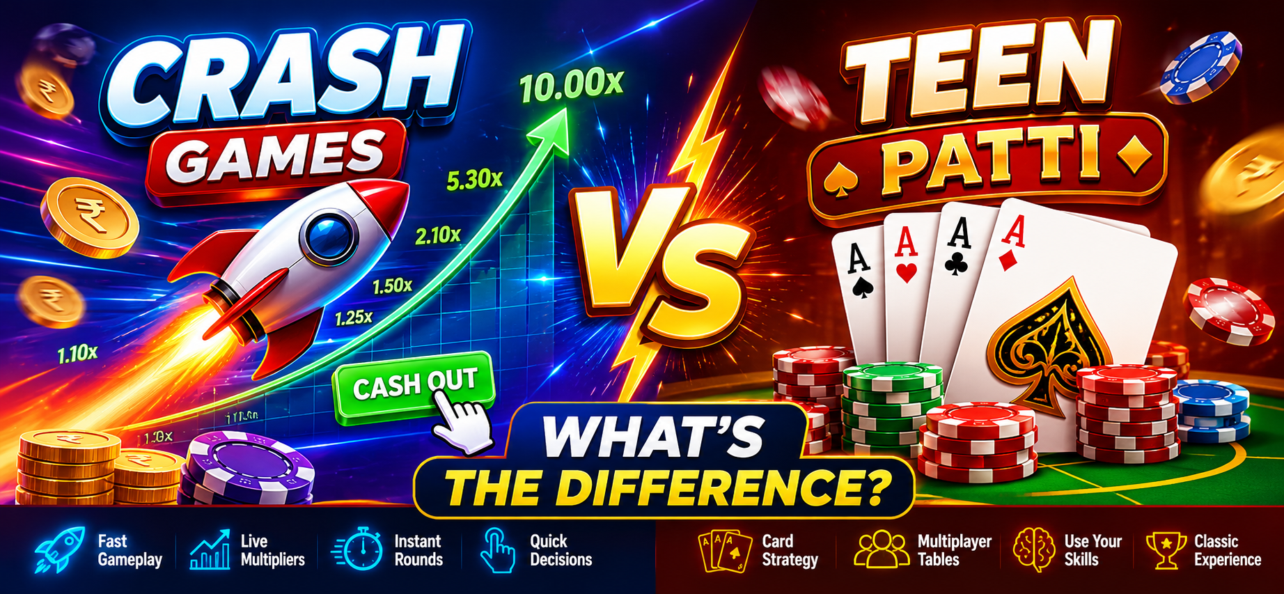 Crash Games vs Teen Patti: What’s the Difference?