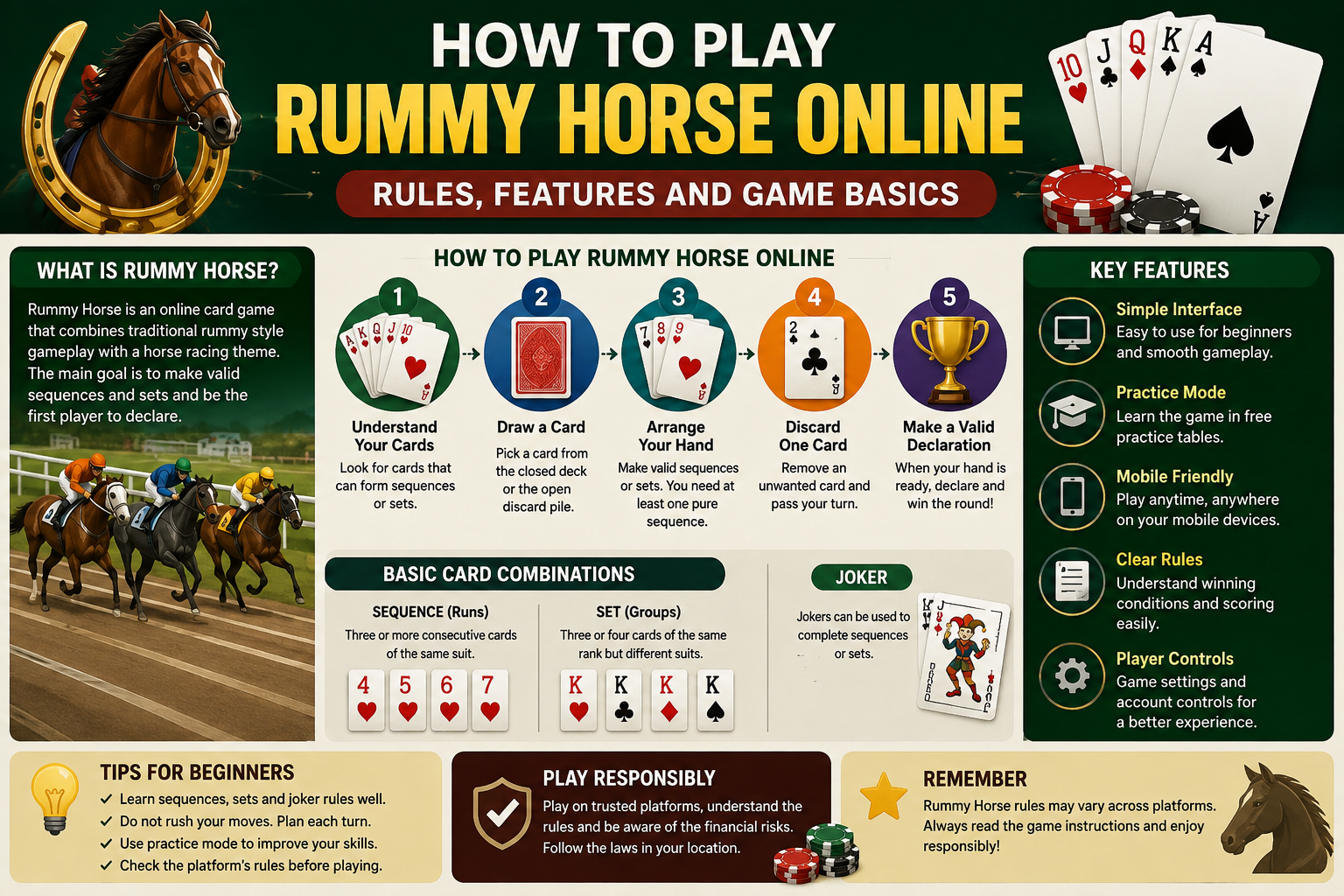 How to Play Rummy Horse Online