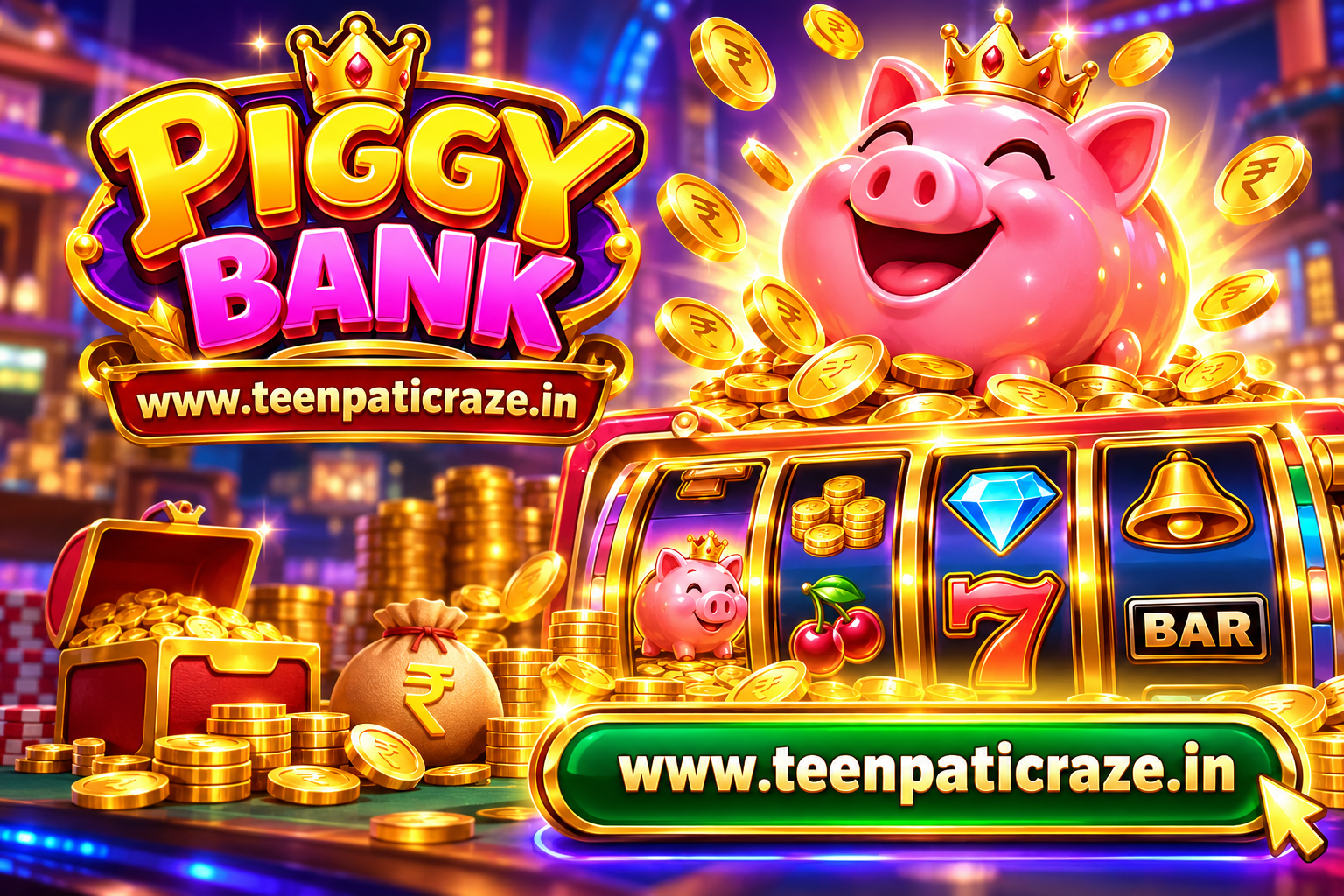 Crowned Piggy Bank Jackpot Ad